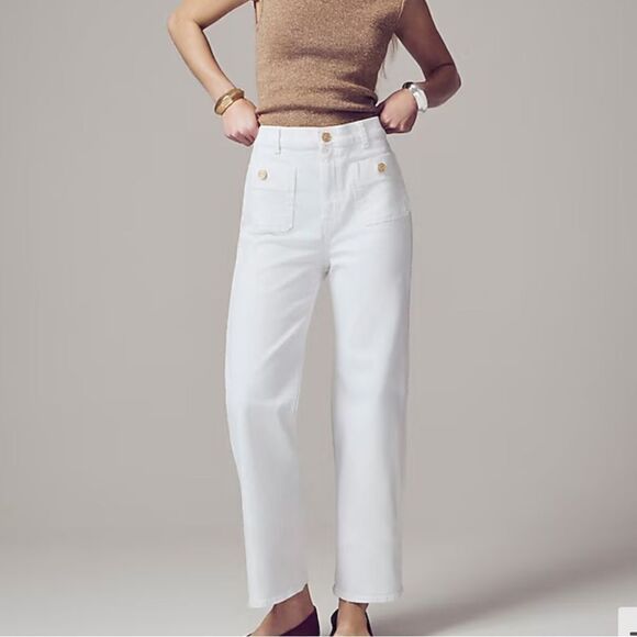 J. Crew Sailor slim wide-leg jean in white - Picture 1 of 7
